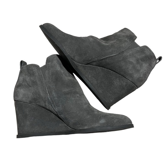 Dolce Vita Garry Suede Wedge Booties Gray Size 11 - Picture 7 of 11